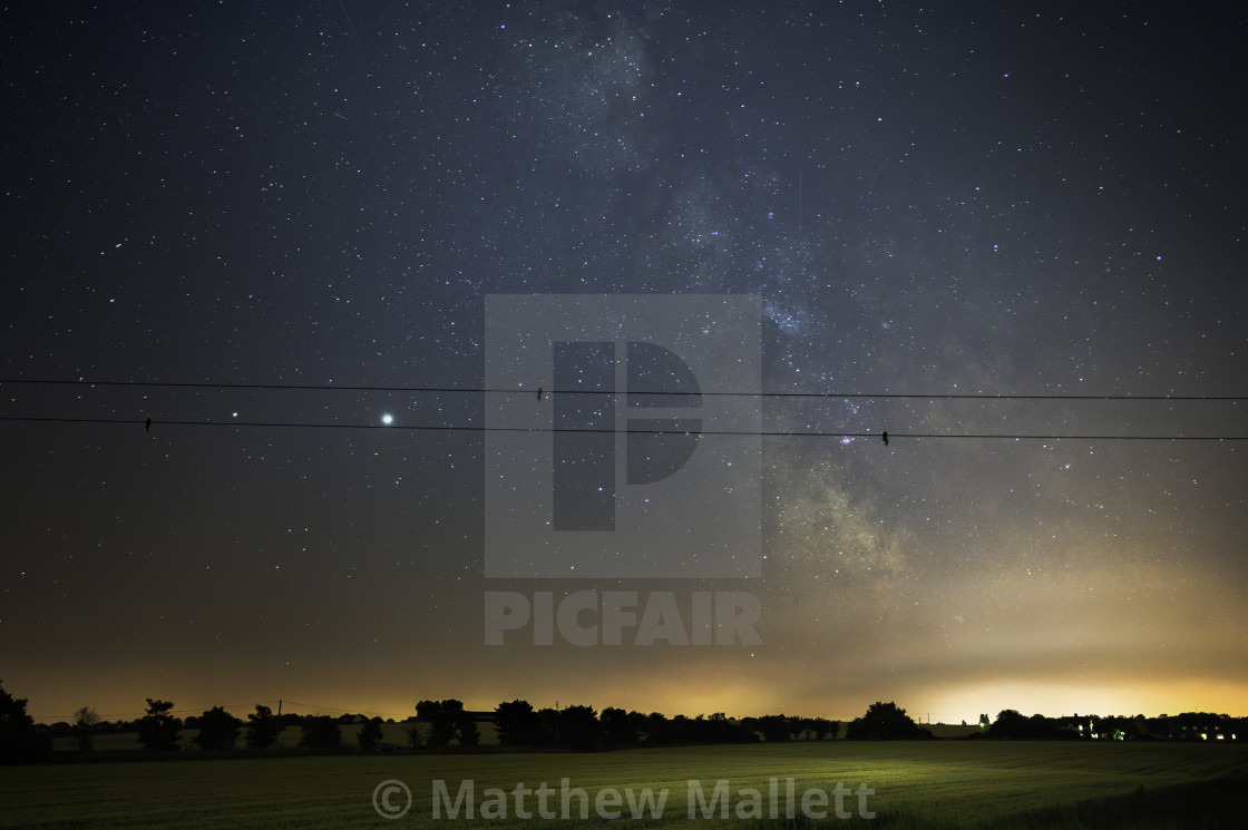 "Milky Way Over Kents Hill Thorpe" stock image
