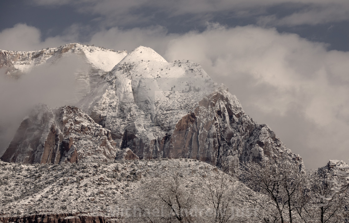 "Zion Canyon Winter" stock image