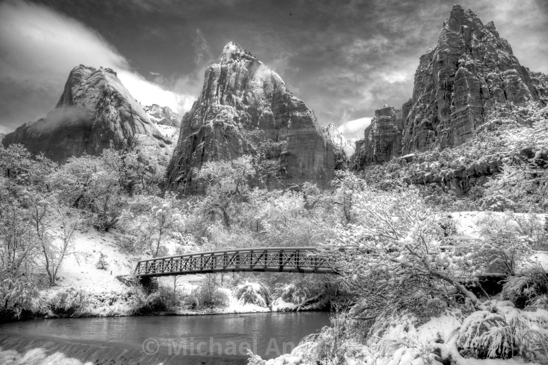 "Zion Canyon Winter" stock image