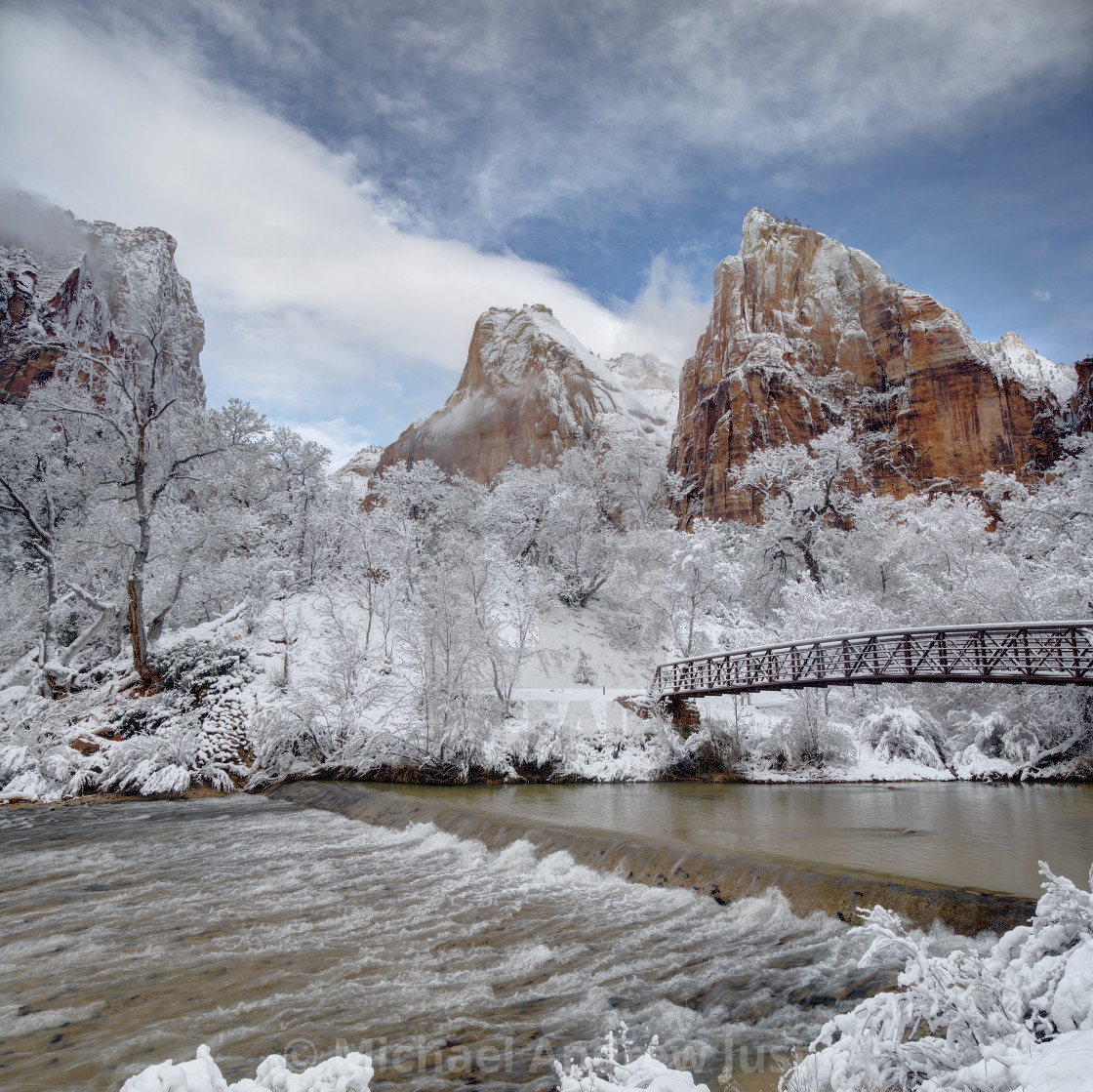 "Zion Canyon Winter" stock image