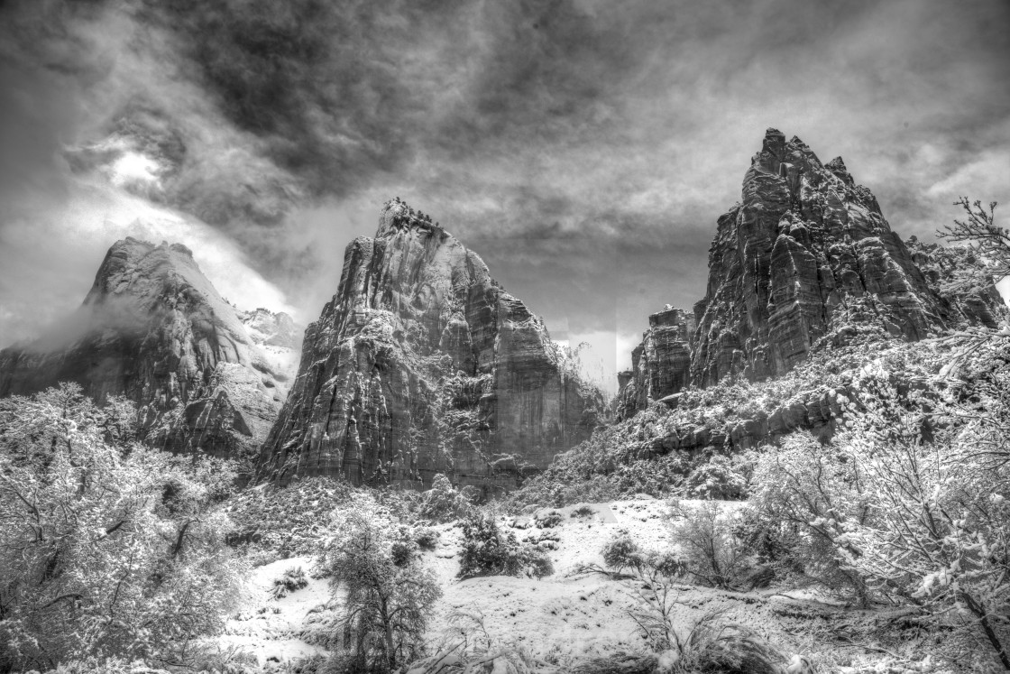 "Zion Canyon Winter" stock image