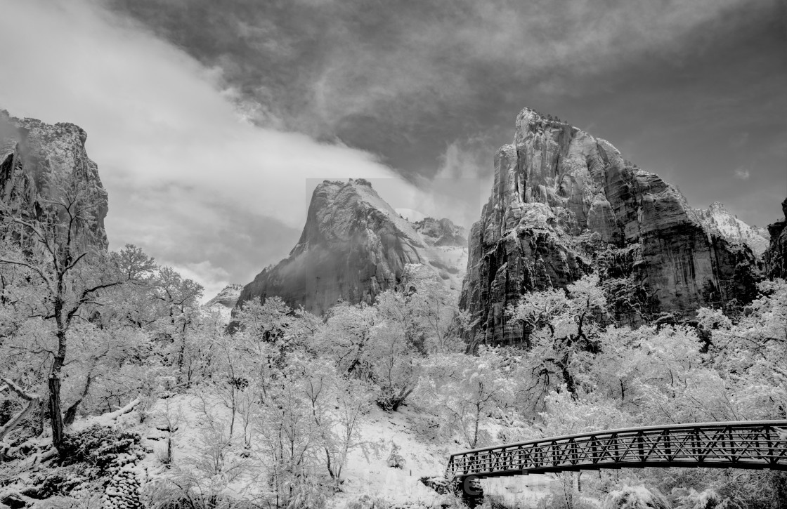 "Zion Canyon Winter" stock image