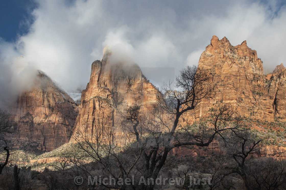 "Zion Canyon Winter" stock image