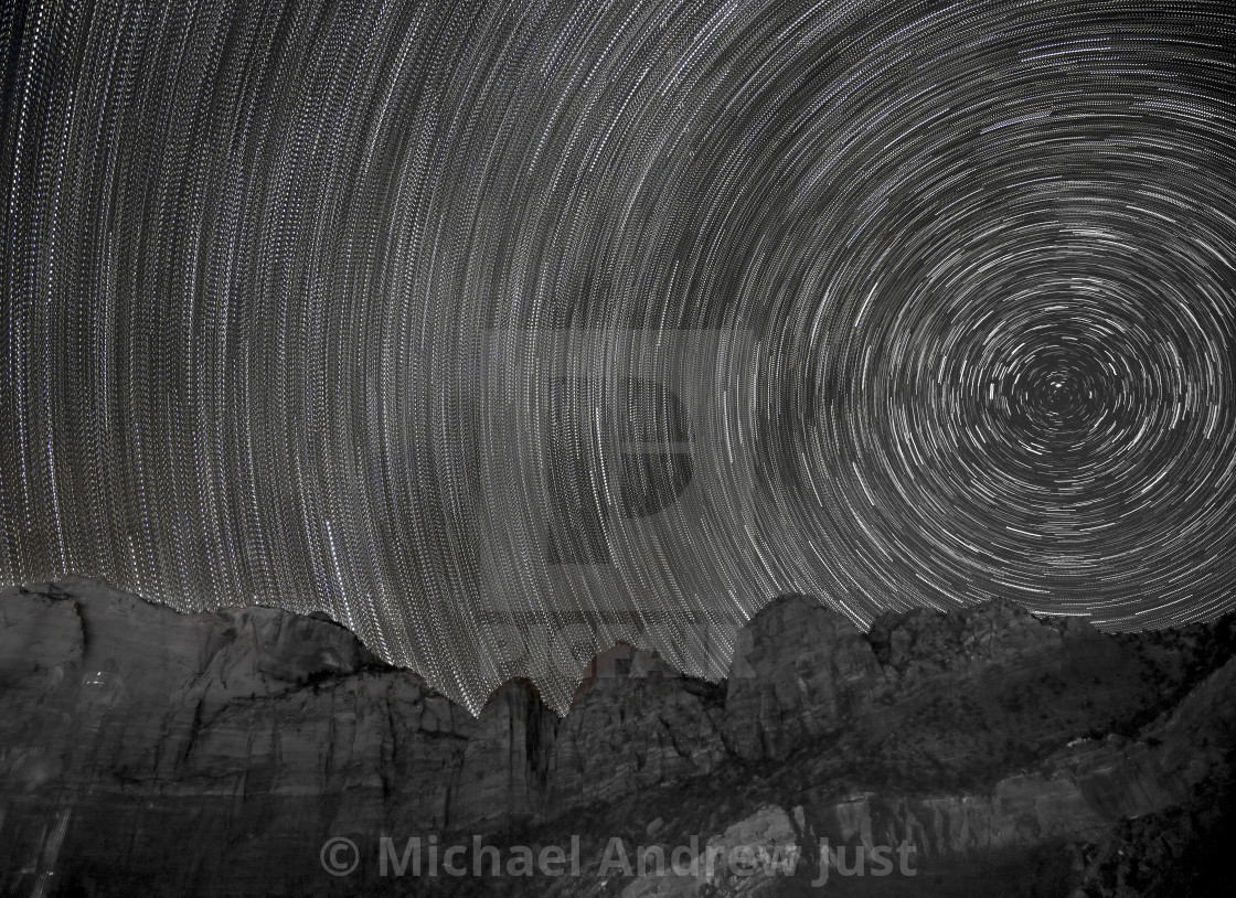 "Zion Star Trails" stock image