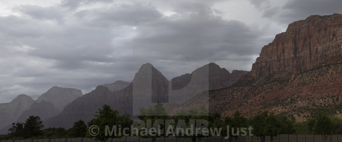 "Cloudy Zion Canyon" stock image