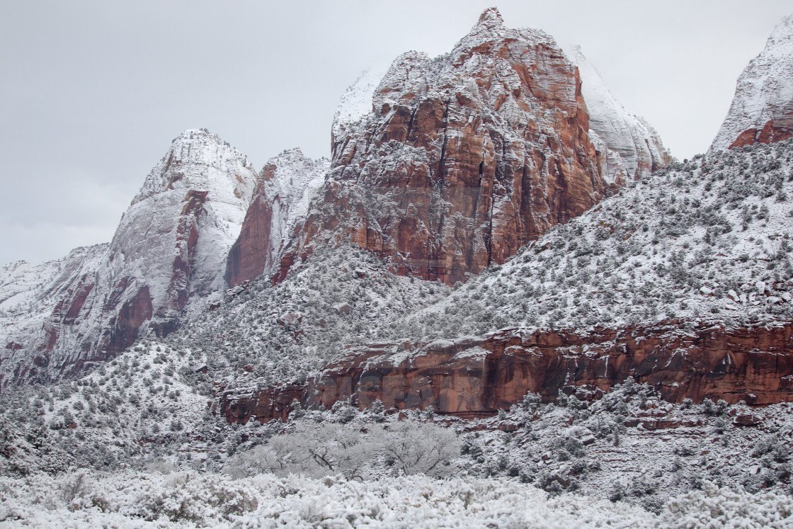 "Zion Canyon Winter" stock image