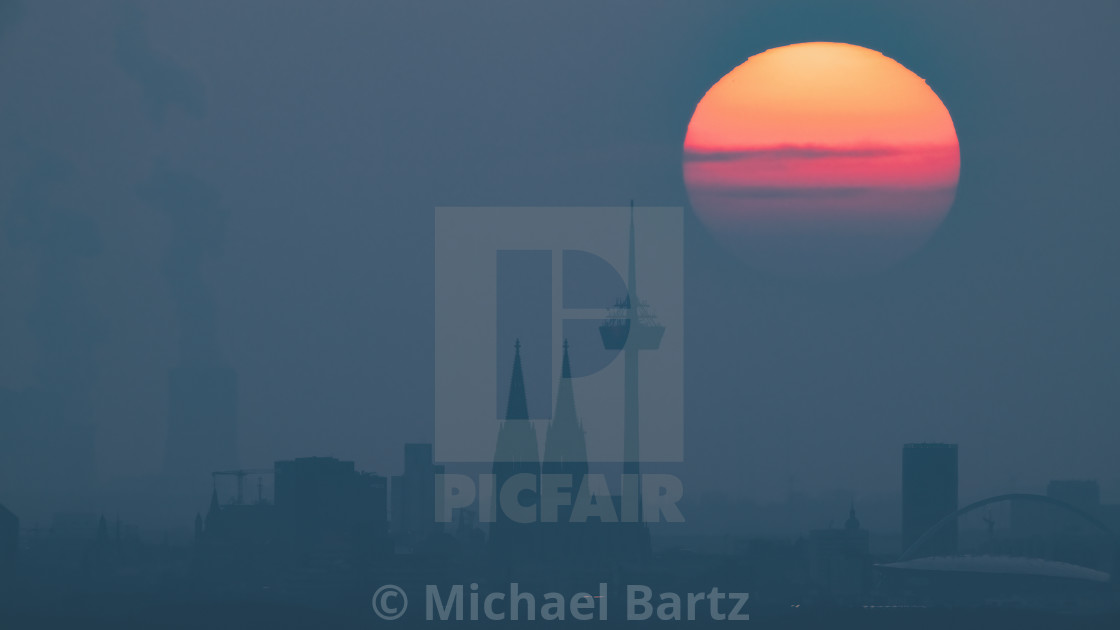 "Cologne Skyline Sunset" by Michael Bartz - $7.71 "Cologne Skyline Sunset" stock image