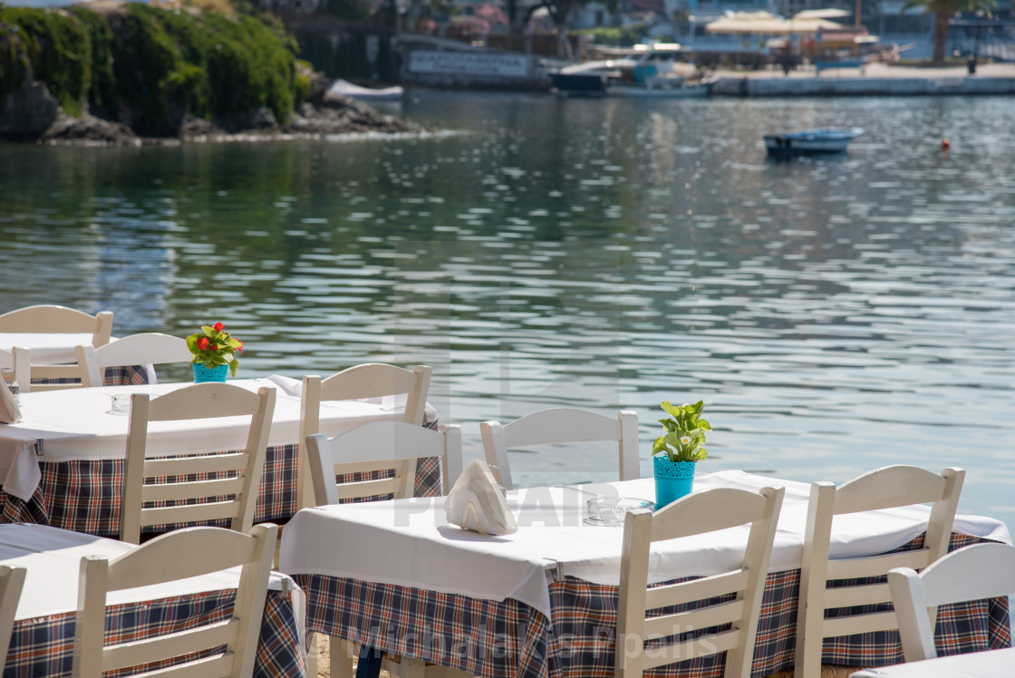 "Traditional Cretan Food Restaurant at chalkidiki area in Greece." stock image