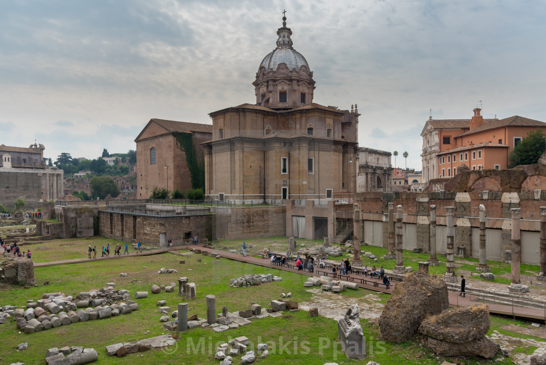 "Cityscape image of famous ancient roman forum in Rome, Italy." stock image