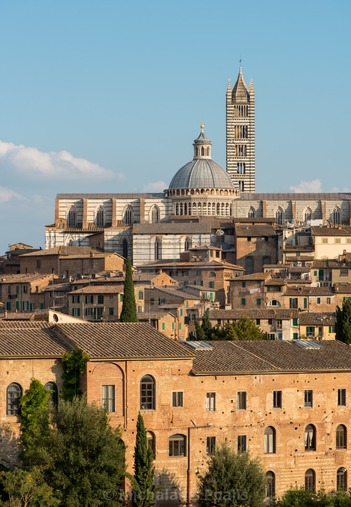 "Medieval town of Siena and the Duomo di siena cathedral, Tuscany, italy" stock image