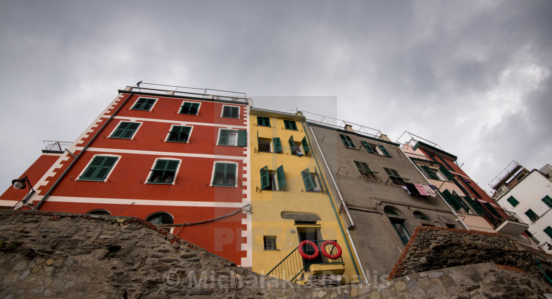 "Colorful houses at the village of Manarola Cinque Terre, Liguria, Italy" stock image