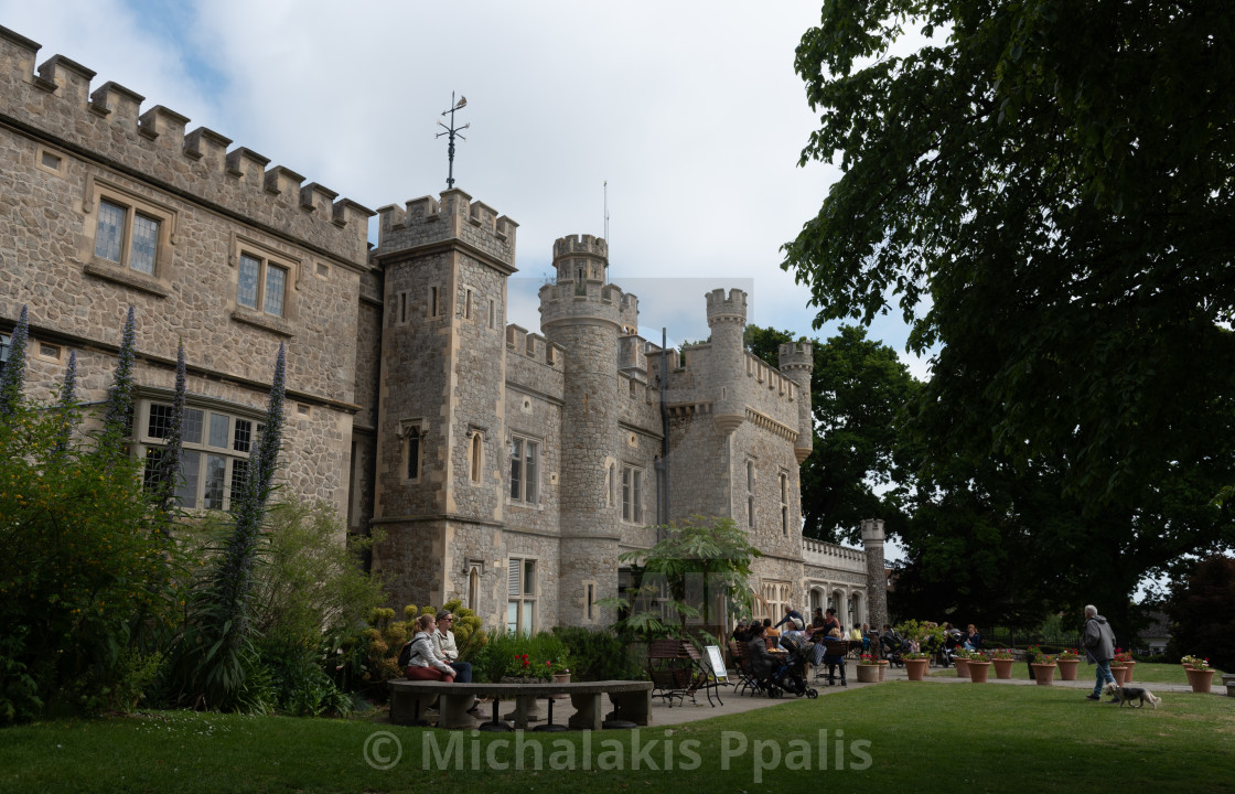 "Whitstable castle landmark . Old medieval fort view cafe and public gardens" stock image