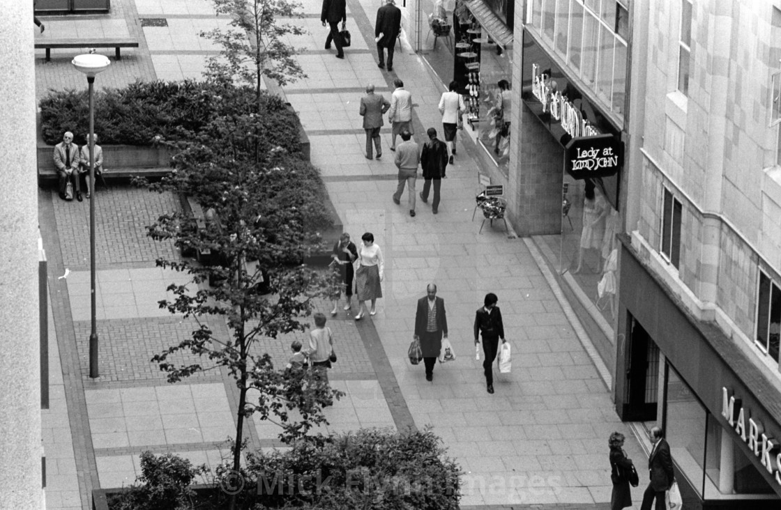 "Darley Street, Bradford West Yorkshire, UK. 1982 black and white monochrome..." stock image