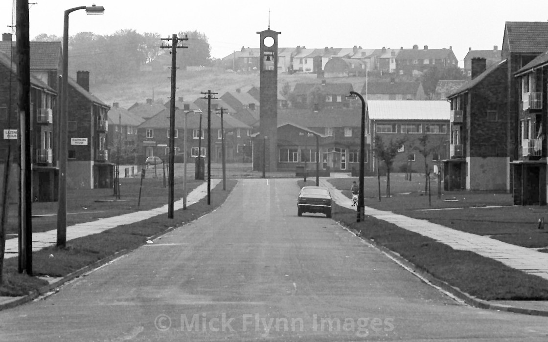 "The Boulevard, Buttershaw Estate, Bradford, West Yorkshire UK 1982. May 22nd..." stock image