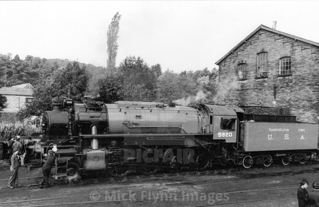 "Haworth railway station, West Yorkshire circa 1982 black and white archive..." stock image