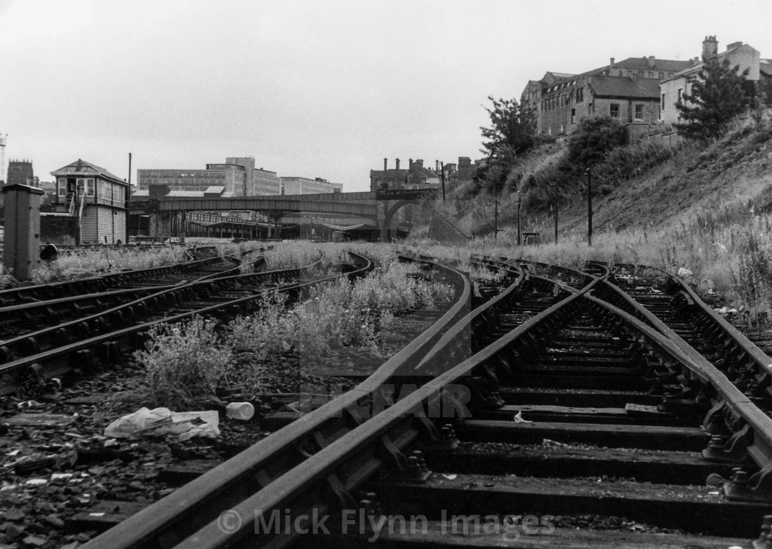 "Bradford, West Yorkshire. The former Midland Station, Forster Square from low..." stock image