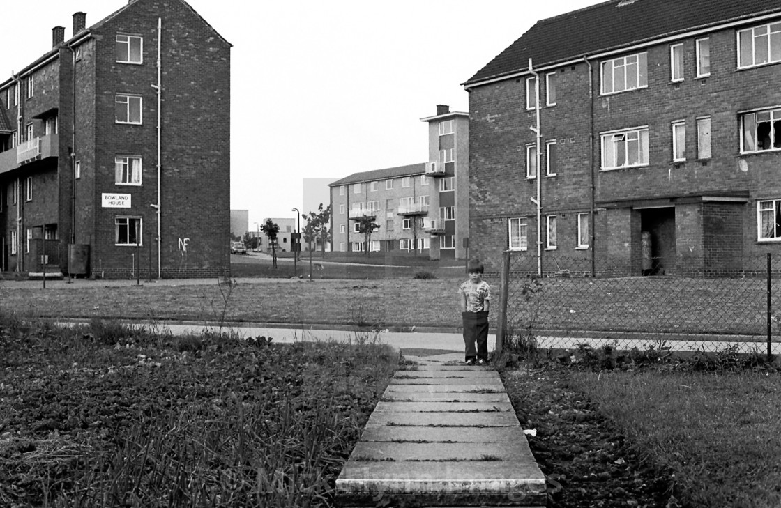 "Council housing estate north of England 1982" stock image