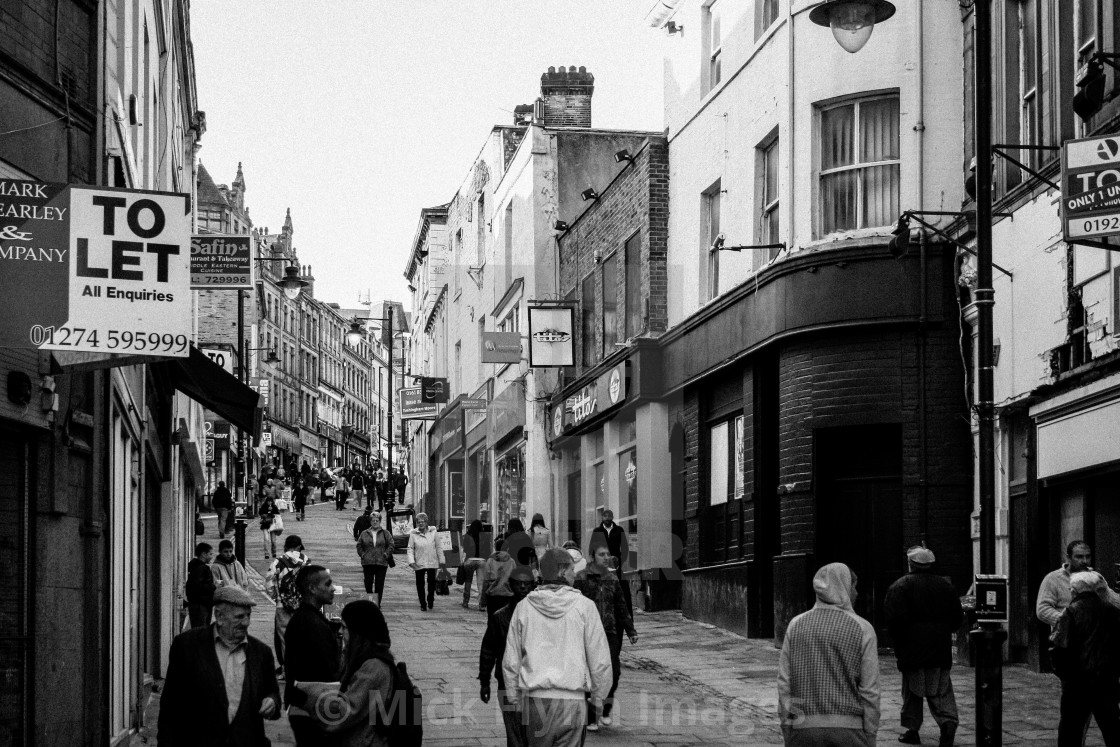 "Ivegate. An image from my series 'Monochrome Mill Town', black and white studies of..." stock image