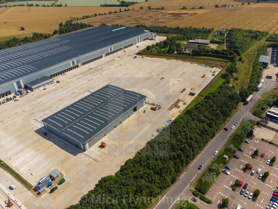 "Aerial view of the Co-op food group new regionaldistribution centre in..." stock image