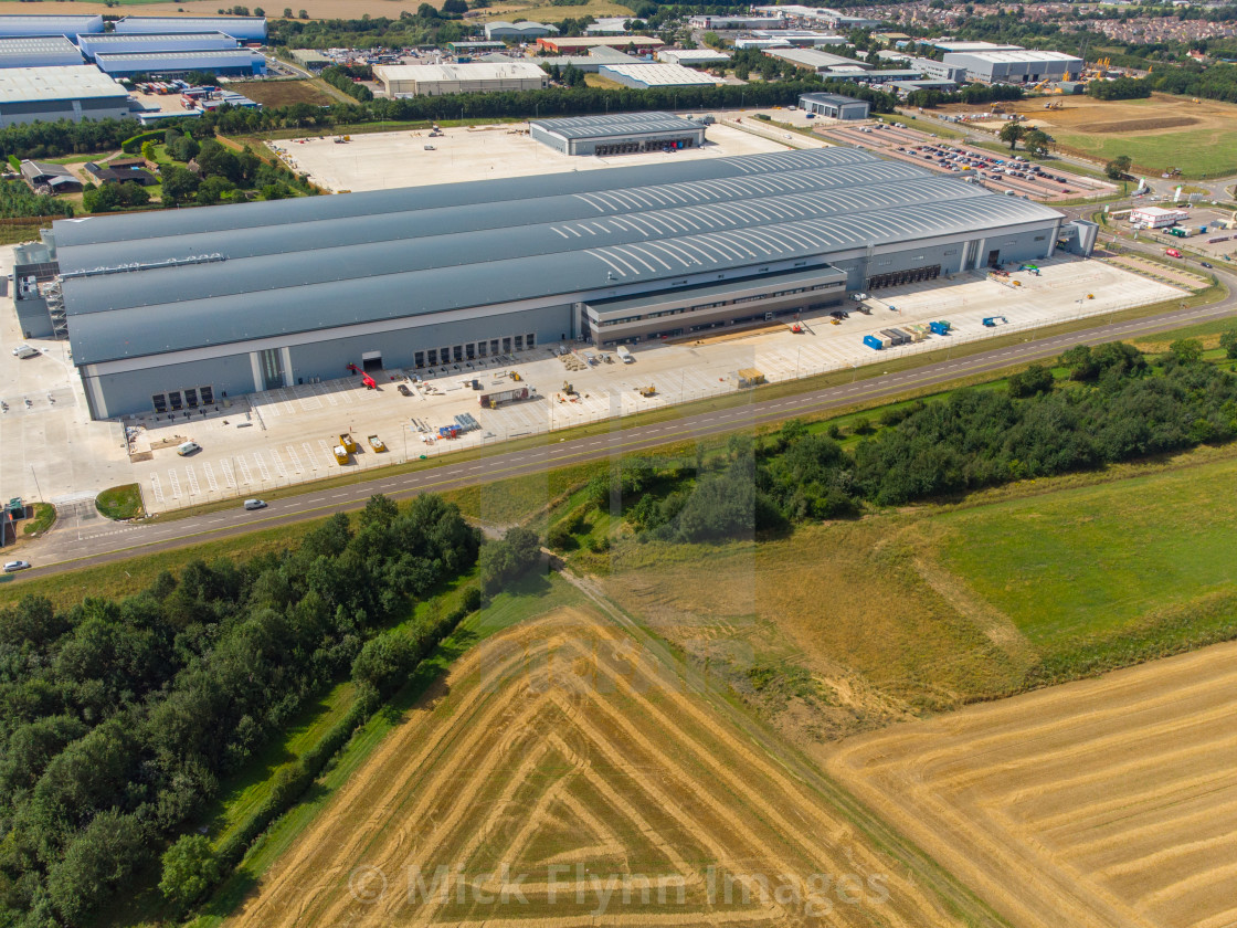 "Aerial view of the Co-op food group new regionaldistribution centre in..." stock image