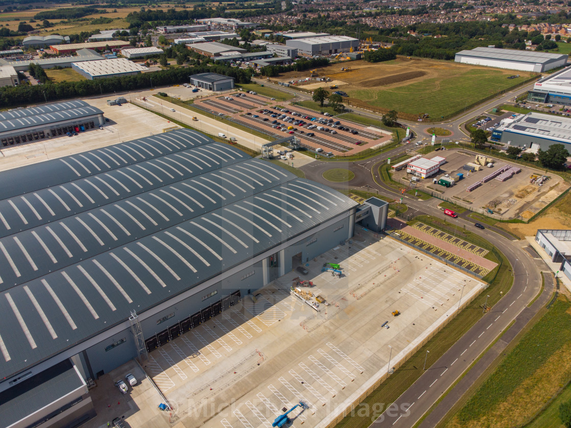 "Aerial view of the Co-op food group new regionaldistribution centre in..." stock image