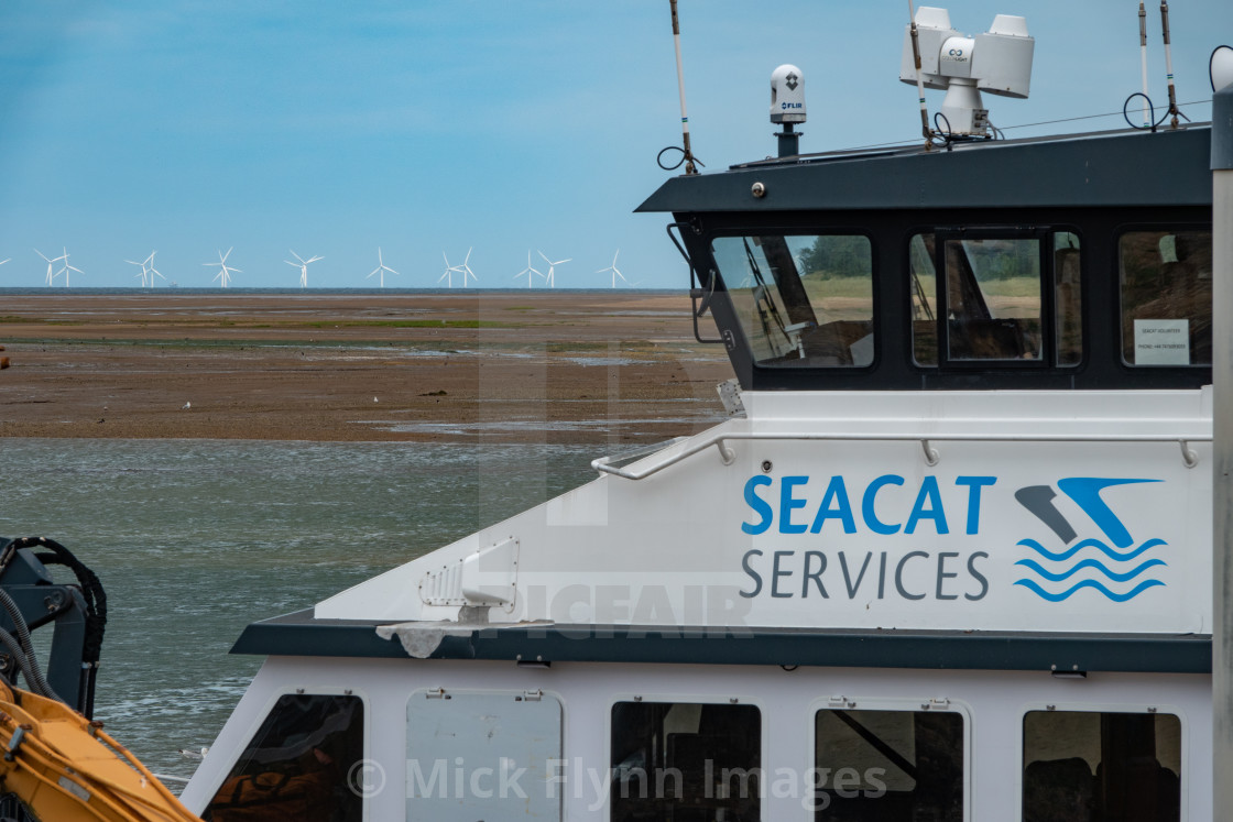 "Seacat services, offshore support vessels moored in Wells-next-the-sea North..." stock image