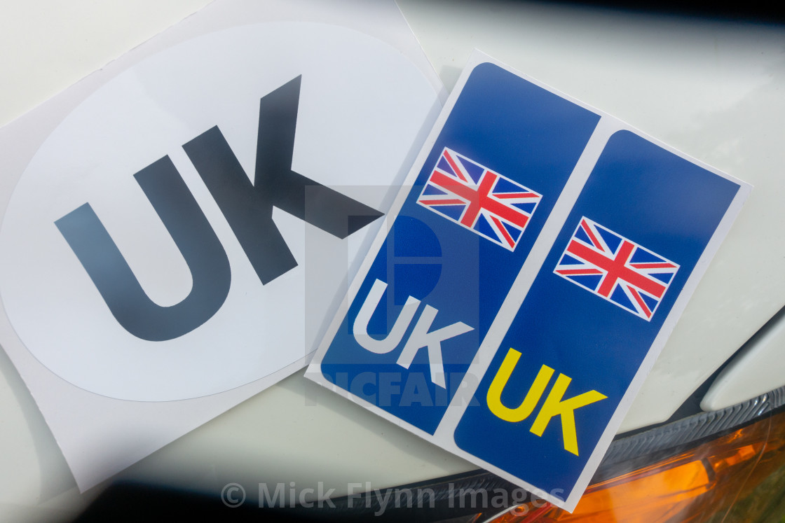 "From Tuesday, 28 September 2021 the GB designator on number plates is being..." stock image