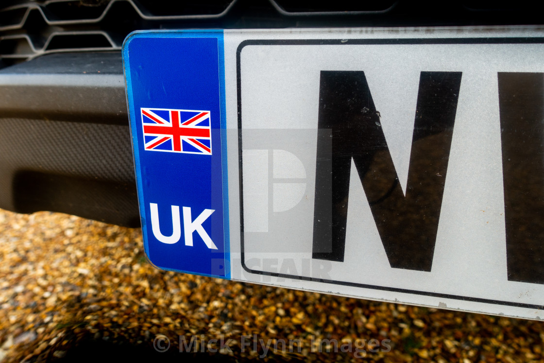 "From Tuesday, 28 September 2021 the GB designator on number plates is being..." stock image