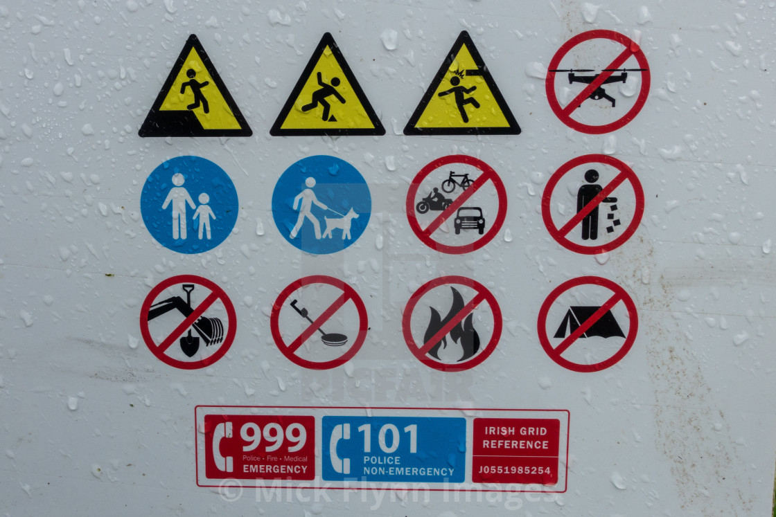 "Warning sign on property in Northern Ireland, no..." stock image