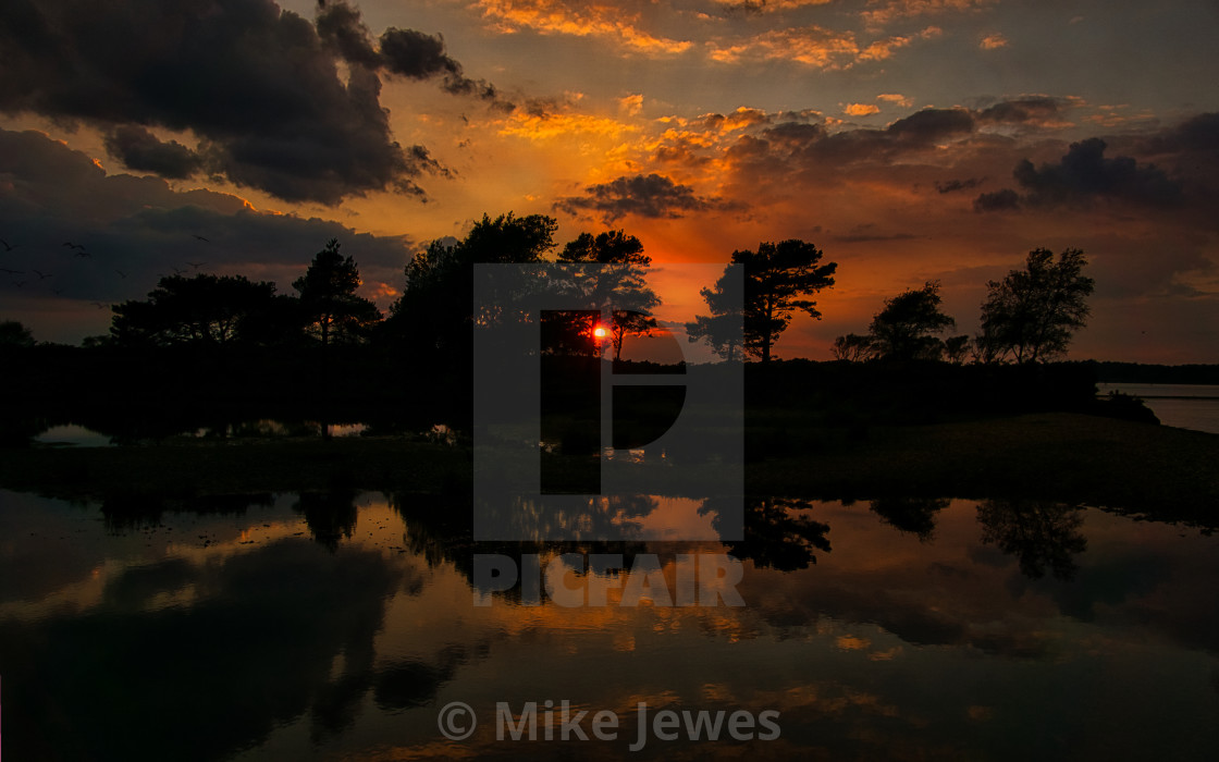 "Mirrored Sunset" stock image