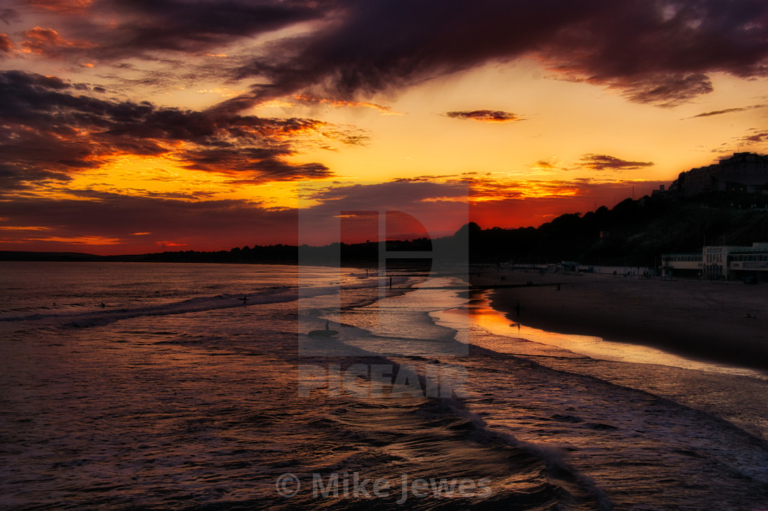 "Bournemouth Beach Sunset" stock image