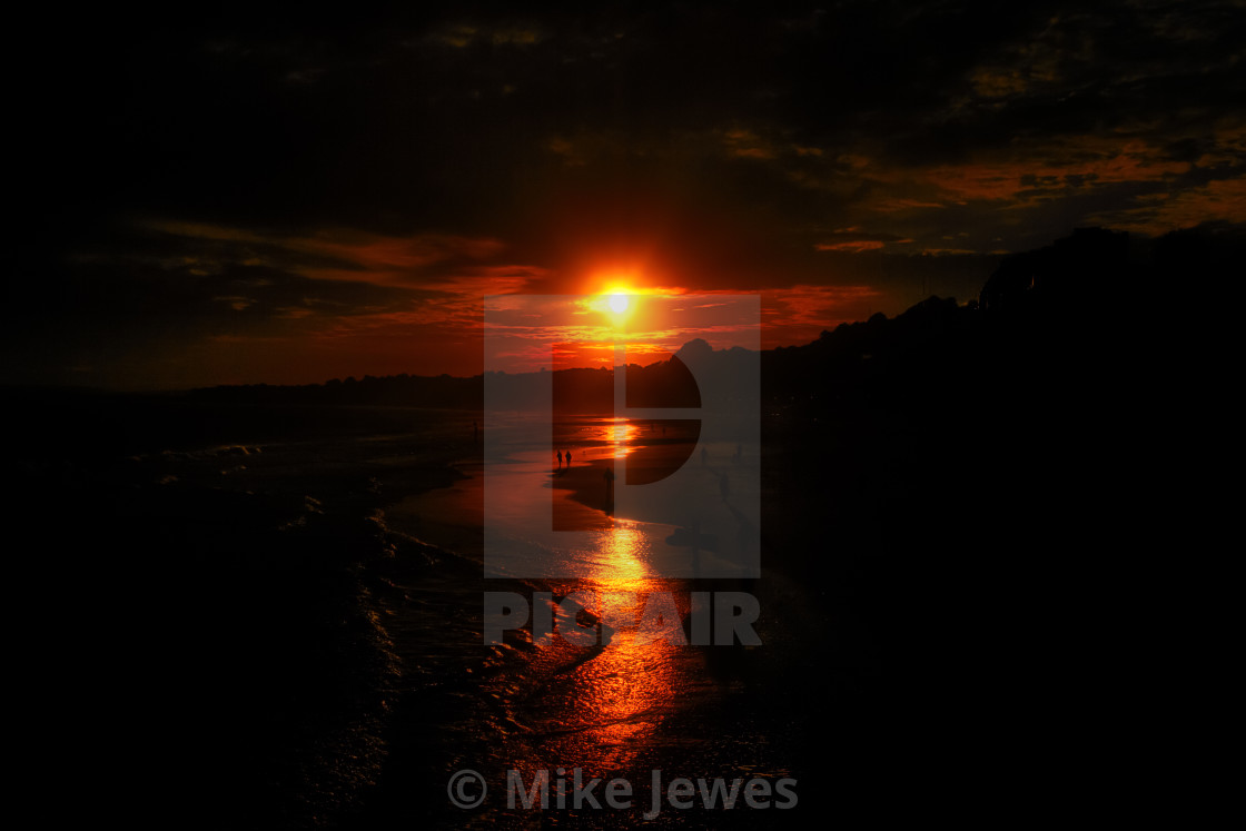 "Bournemouth Beach Sunset" stock image