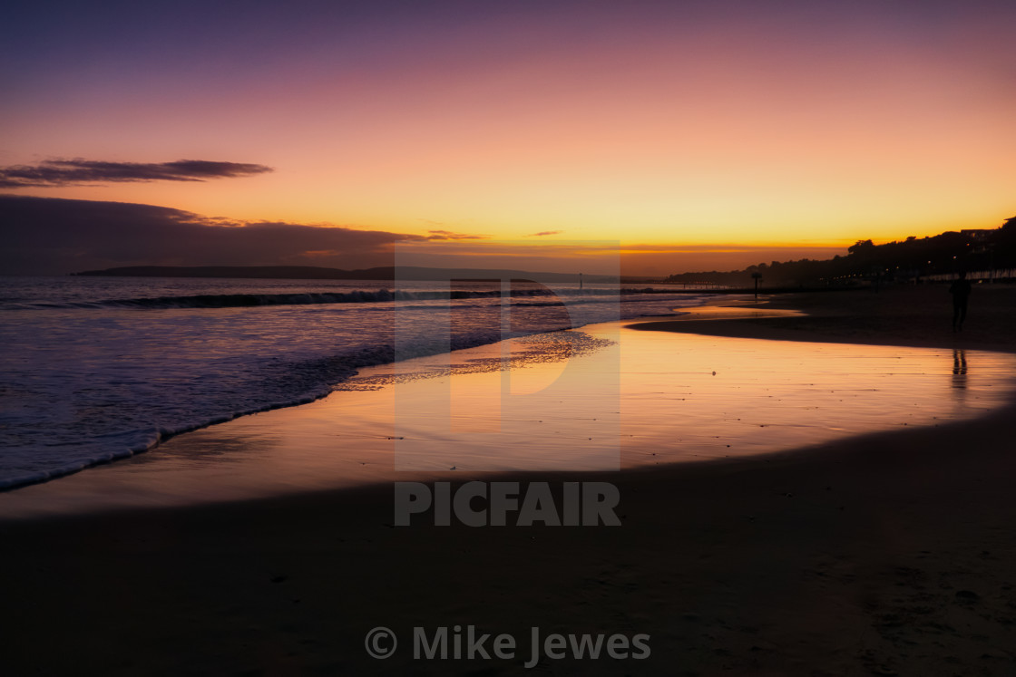 "Bournemouth Beach Sunset" stock image