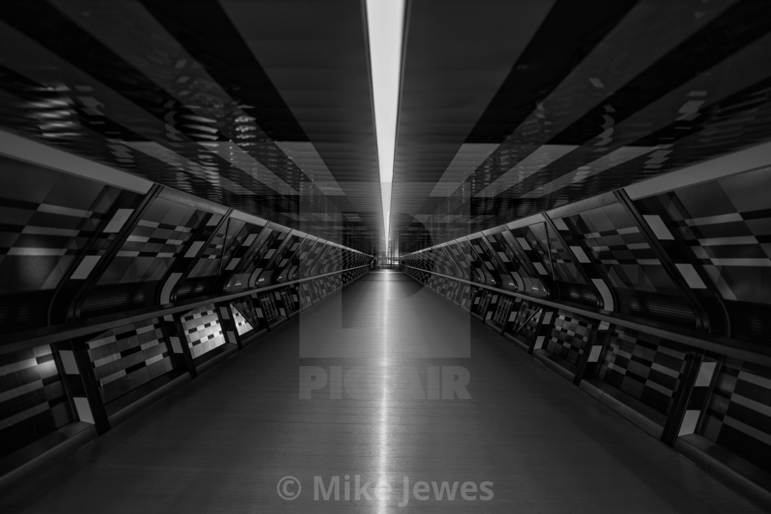 "Canary Wharf Bridge" stock image