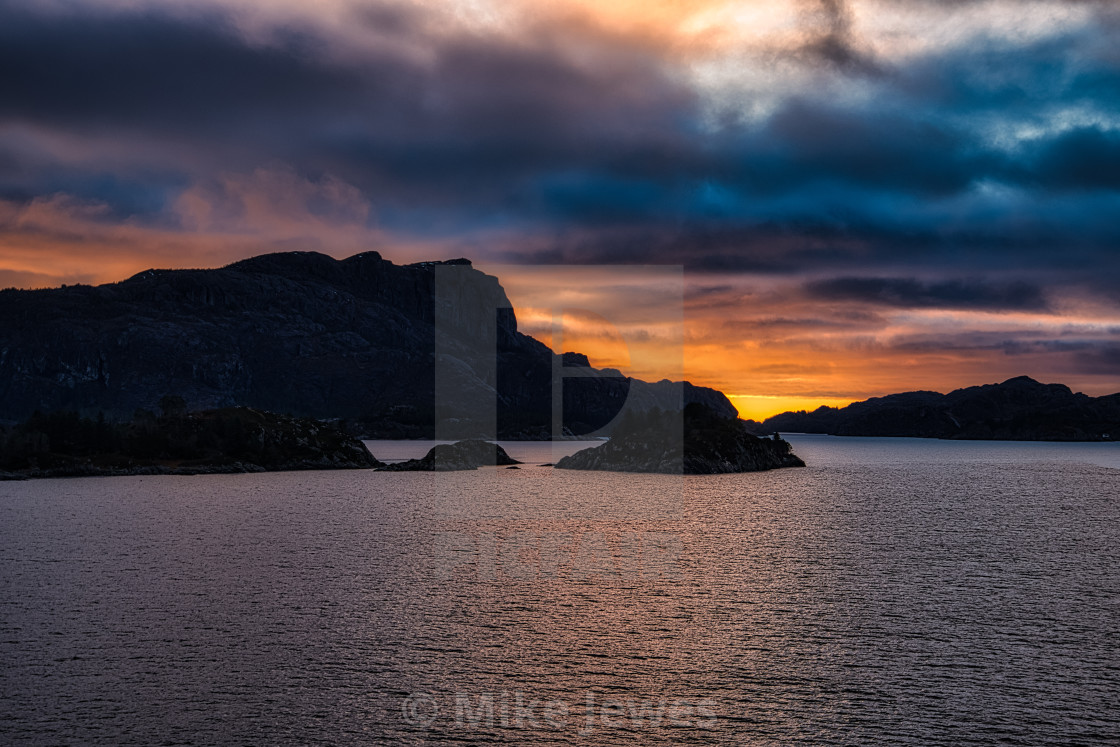 "Bergen Sunset" stock image