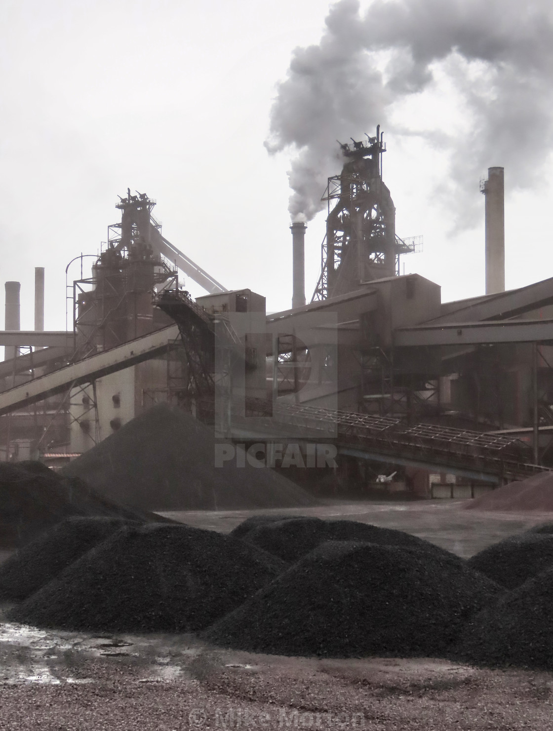 "Blast furnaces at Scunthorpe Steel" stock image