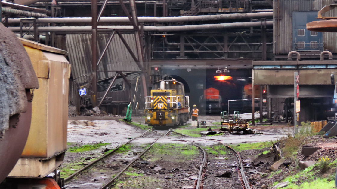 "Discharging blast furnace, Scunthorpe" stock image