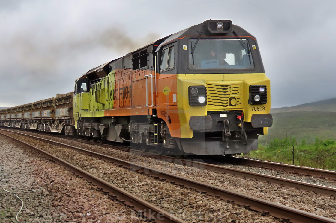 "Heavy freight on the Settle and Carlisle" stock image