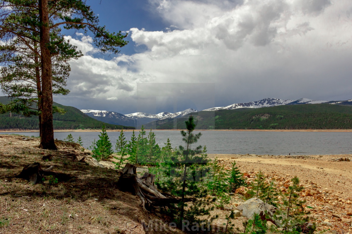 "Turquoise Lake and Rocky Mountains" stock image