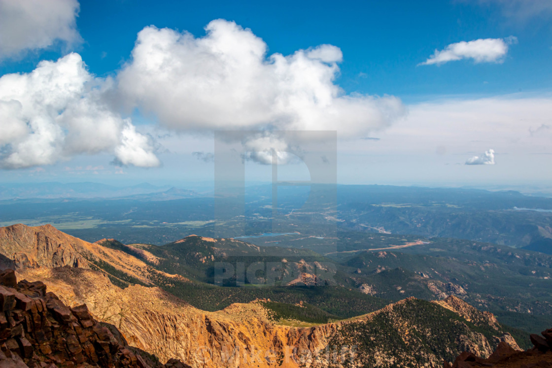 "View from the top of Pikes Peak" stock image