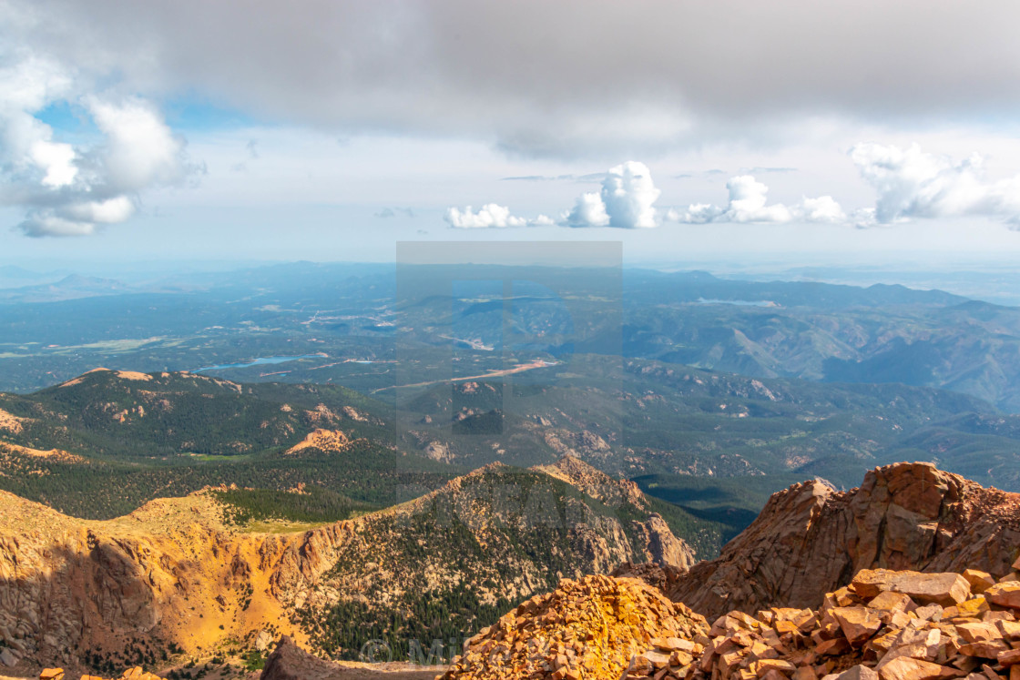 "View from the top of Pikes Peak" stock image