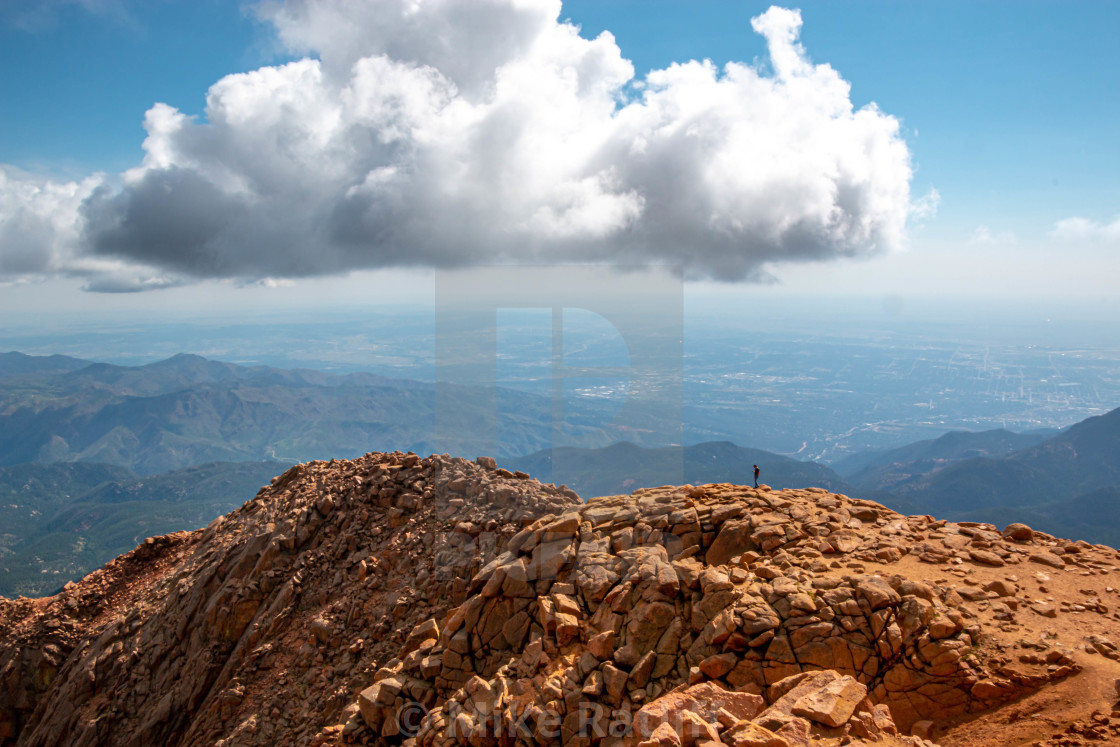 "View from the top of Pikes Peak" stock image