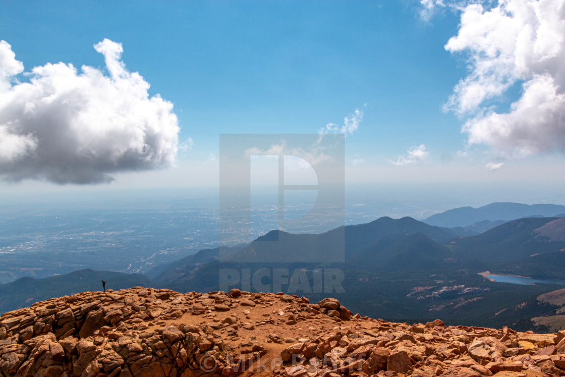 "View from the top of Pikes Peak" stock image