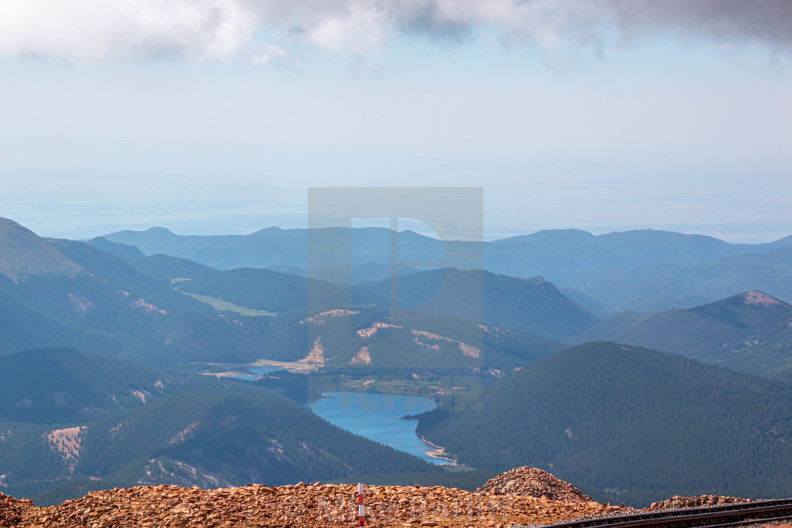 "View from the top of Pikes Peak" stock image