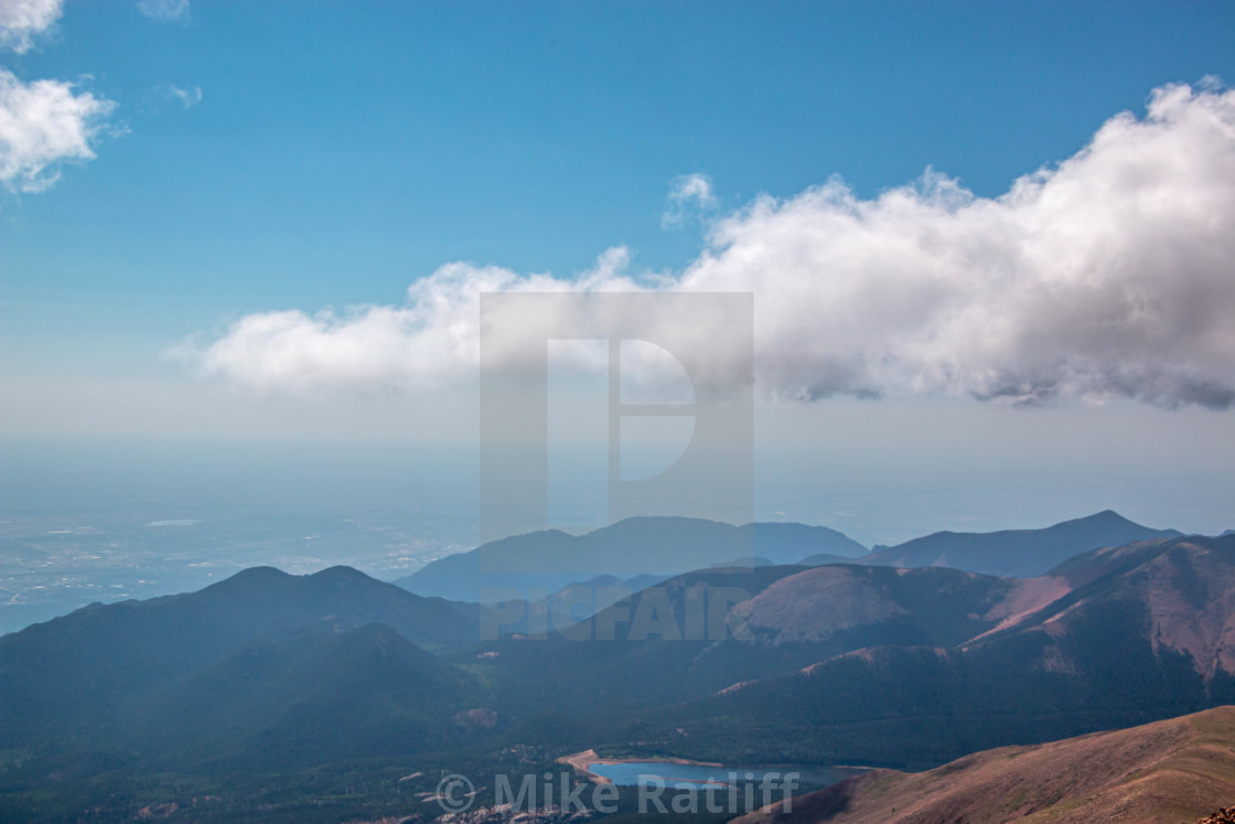 "View from the top of Pikes Peak" stock image