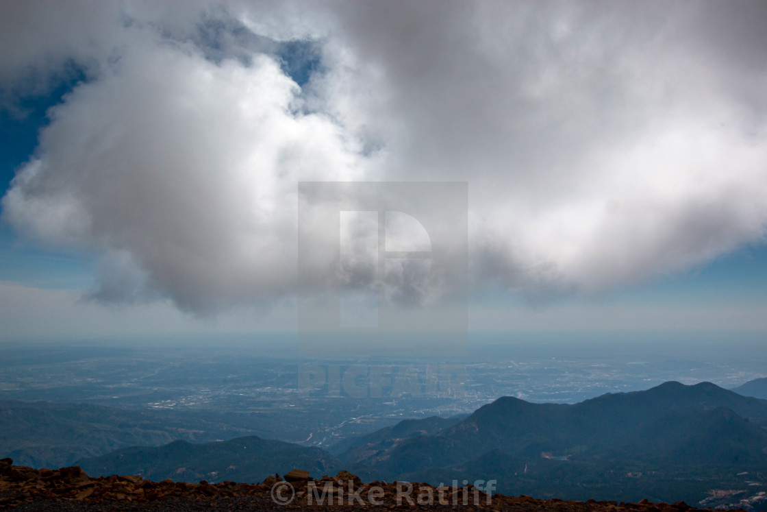 "View from the top of Pikes Peak" stock image