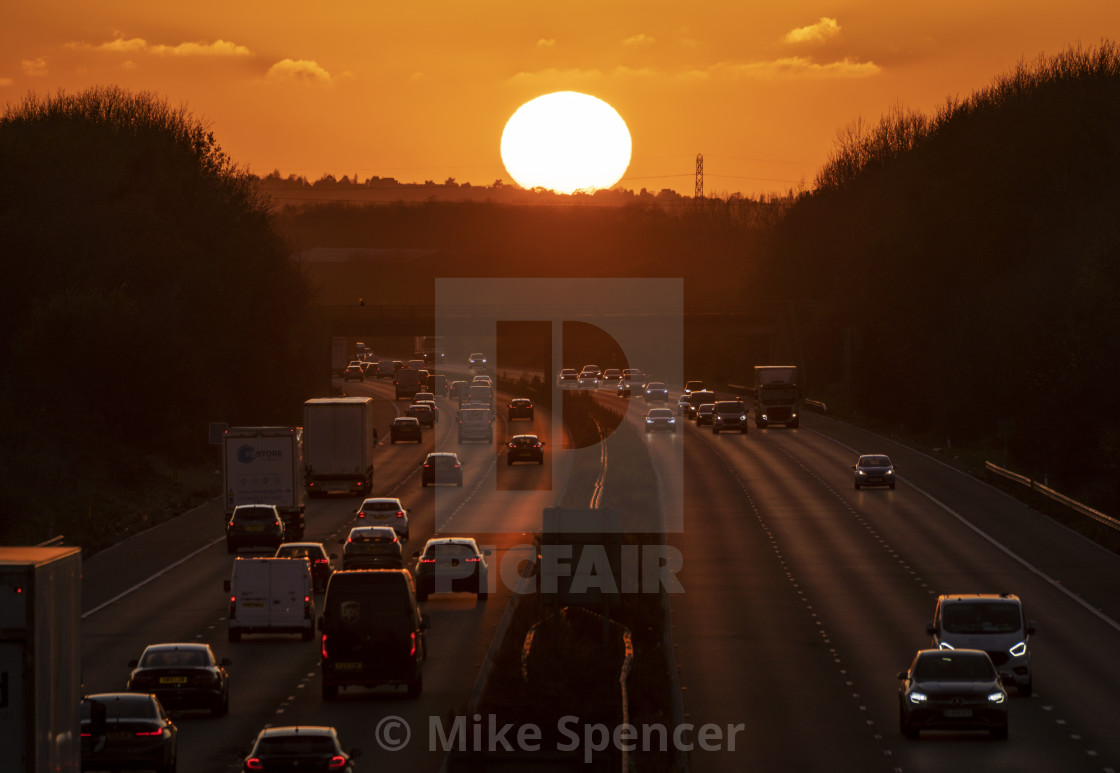 "Motorway sunset" stock image