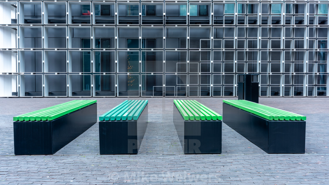 "Benches and squares" by Mike Weiwers - £10.00 "Benches and squares" stock image