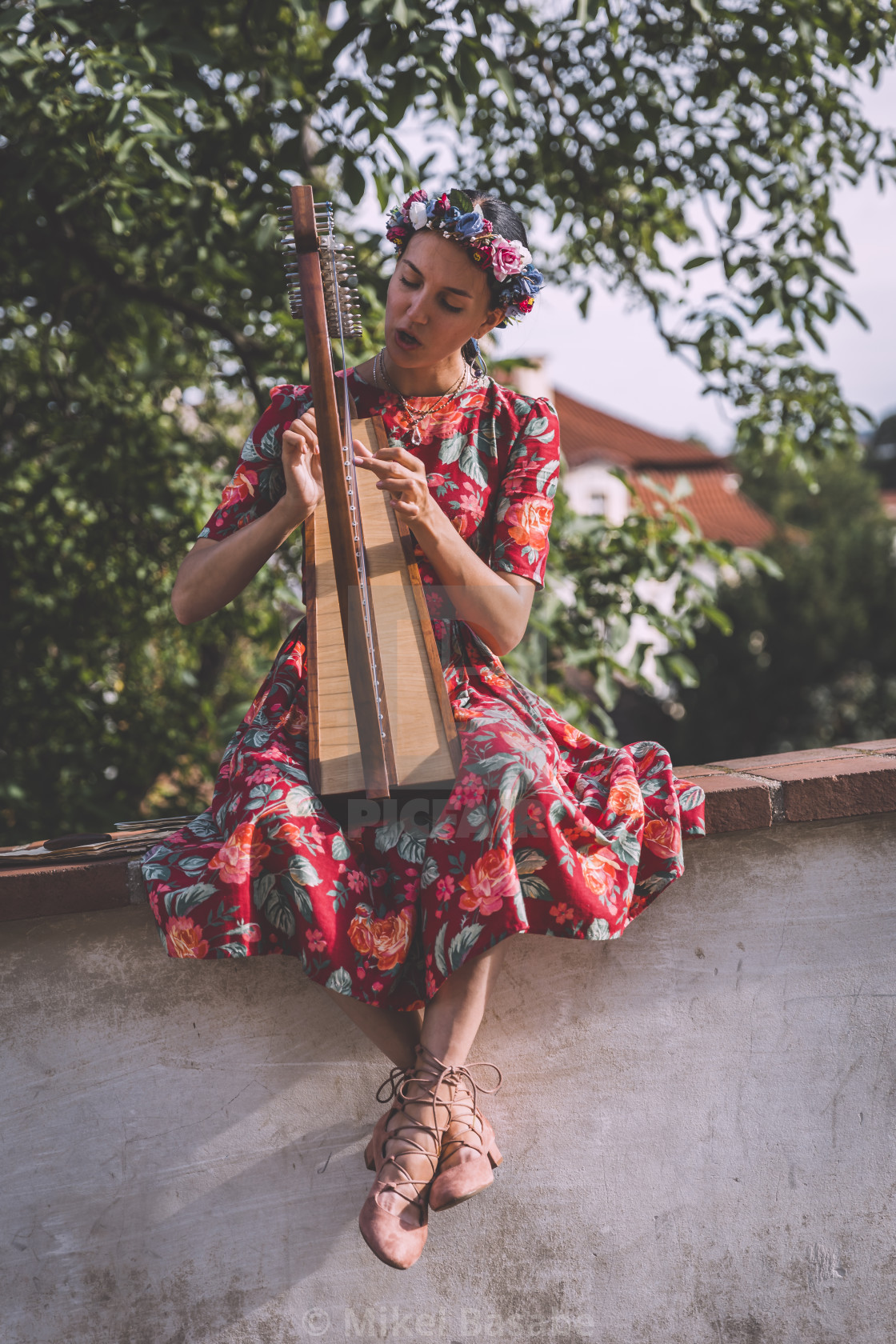 "A girl singing in Budapest" stock image