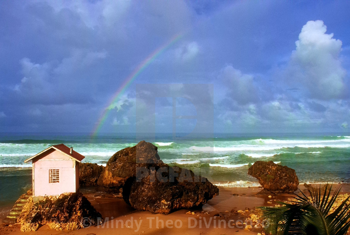 "Rainbow from Bathsheba Barbados" stock image